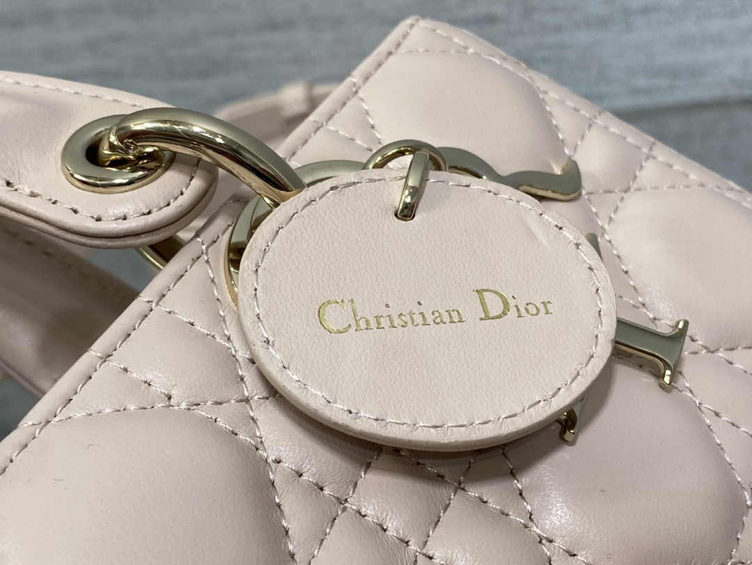 Dior Small Lady D-Joy Bag M0613 Dark Beige Calfskin E814 - Default Title - View 8