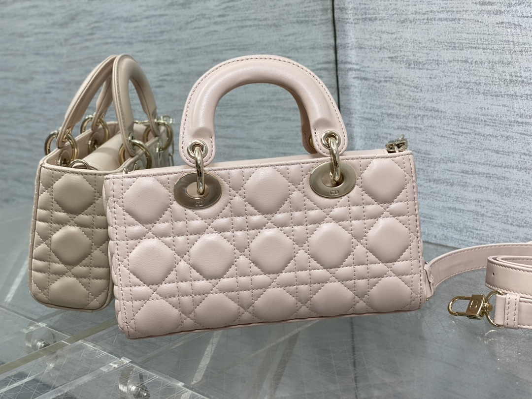 Dior Small Lady D-Joy Bag M0613 Dark Beige Calfskin E814 - Default Title - View 3