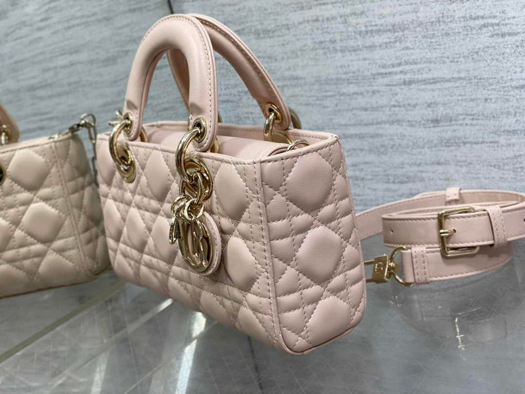 Dior Small Lady D-Joy Bag M0613 Dark Beige Calfskin E814 - Default Title - View 4