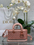 Dior Small Lady D-Joy Bag M0613 Pink Calfskin E811 - Default Title - View 1