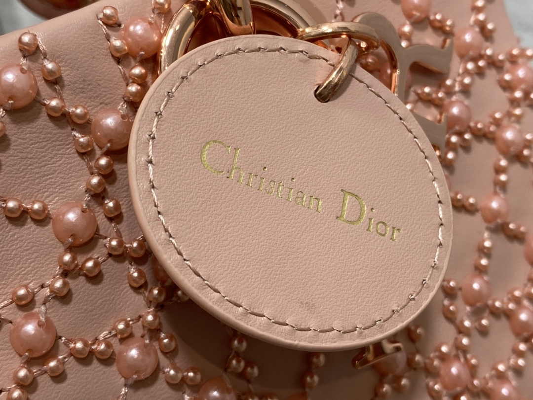 Dior Small Lady D-Joy Bag M0613 Pink Calfskin E811 - Default Title - View 9