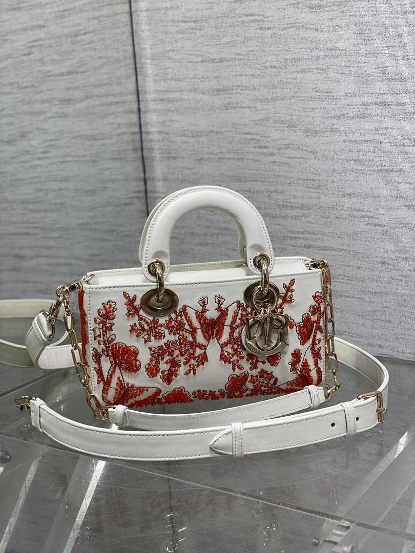 Dior Small Lady D-Joy Bag M0613 White Calfskin E810 - Default Title - View 2