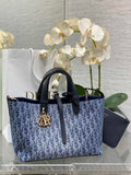 Medium Dior Toujours Bag M2821 Blue Calfskin - Default Title - View 1