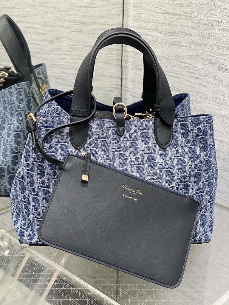 Medium Dior Toujours Bag M2821 Blue Calfskin - Default Title - View 4