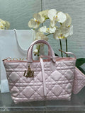 Medium Dior Toujours Bag M2821 Pink Macrocannage Calfskin