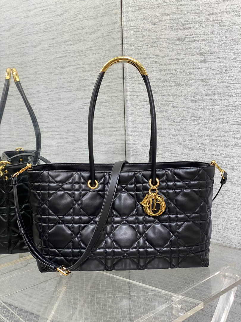 Dior Toujours Bag Black Macrocannage Calfskin - Default Title - View 2