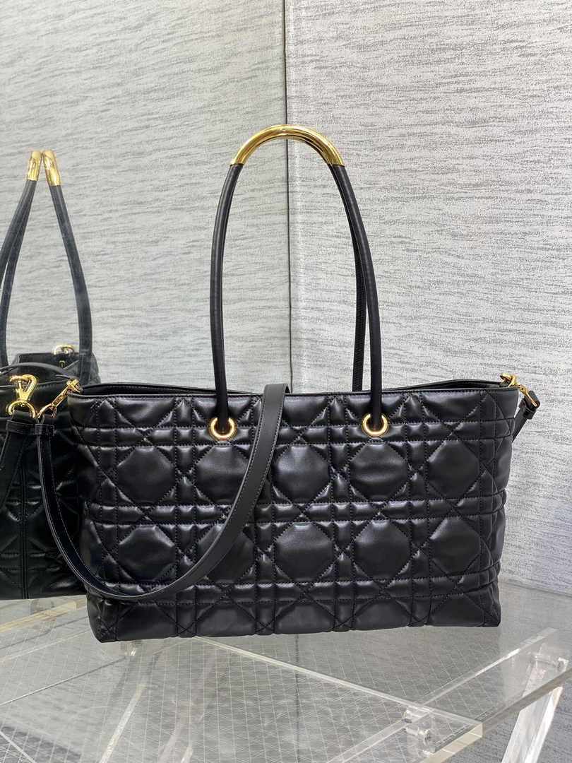 Dior Toujours Bag Black Macrocannage Calfskin - Default Title - View 3