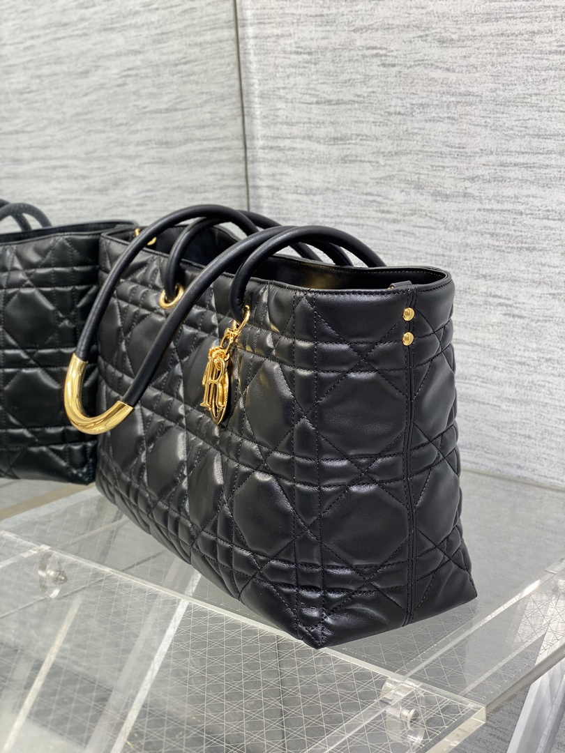 Dior Toujours Bag Black Macrocannage Calfskin - Default Title - View 5