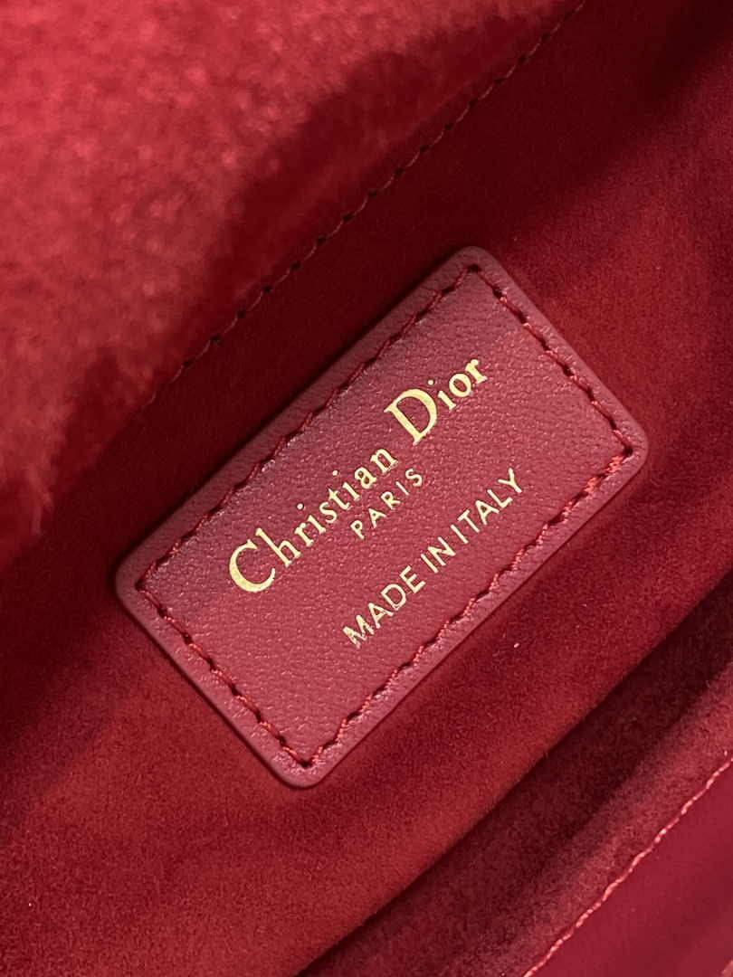 Dioramour Mini Lady Dior Bag M0505 Red Cannage Lambskin - Default Title - View 10