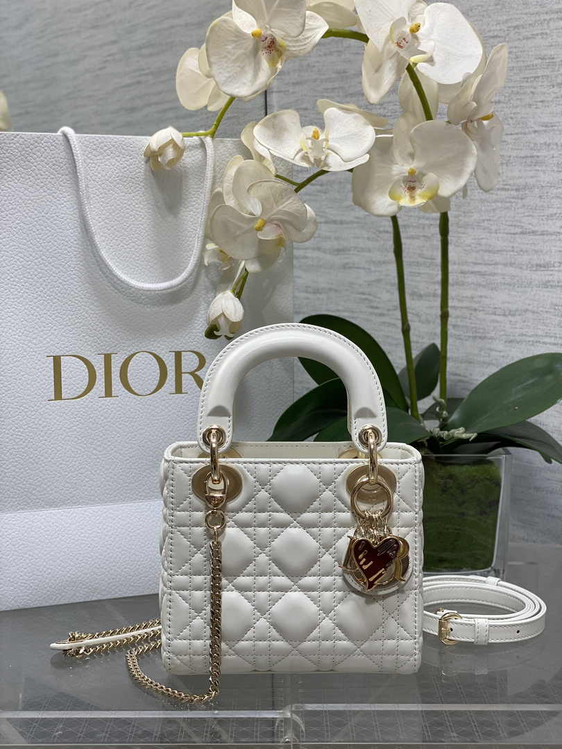 Dioramour Mini Lady Dior Bag M0505 Latte Cannage Lambskin - Default Title - View 1