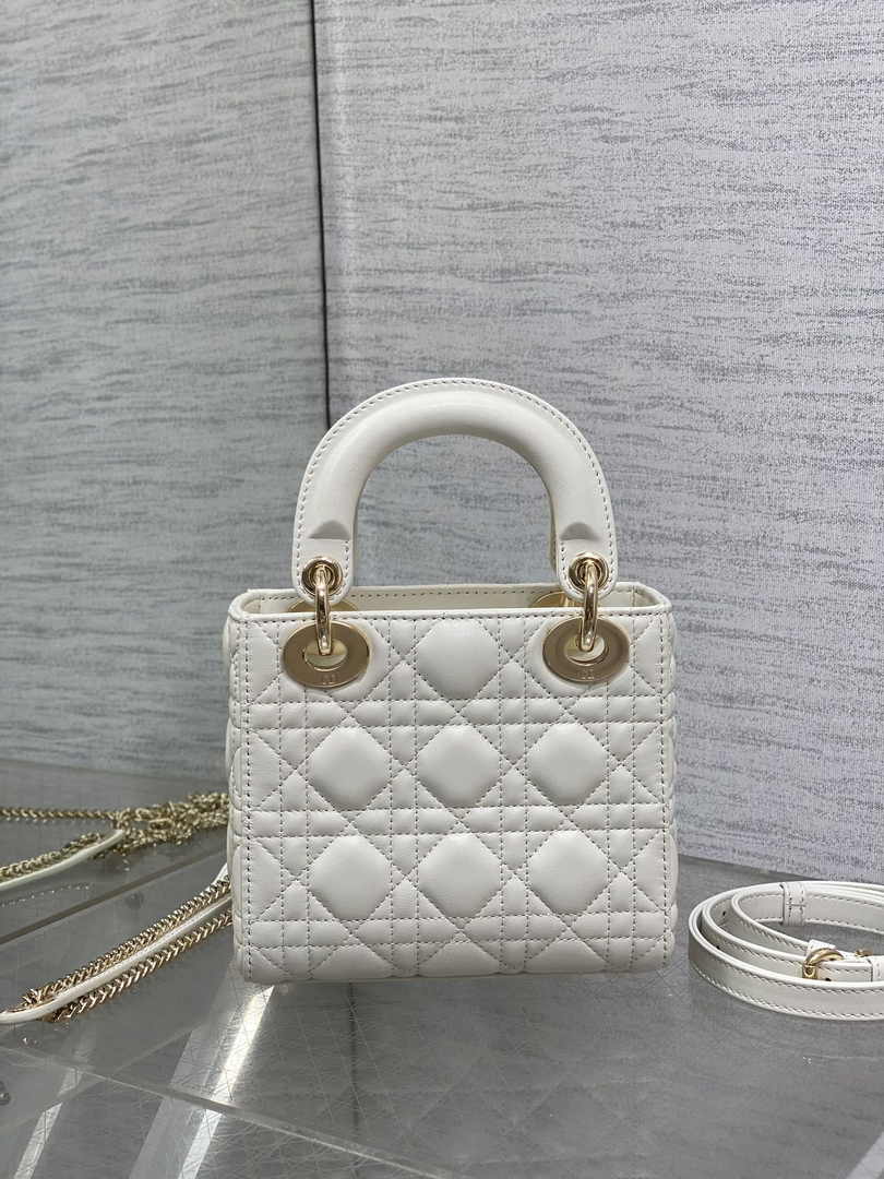 Dioramour Mini Lady Dior Bag M0505 Latte Cannage Lambskin - Default Title - View 6