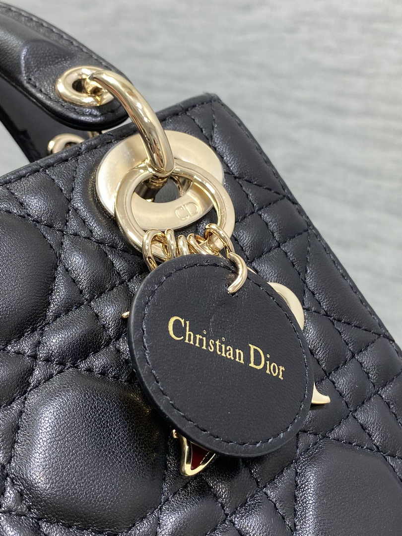 Dioramour Mini Lady Dior Bag M0505 Black Cannage Lambskin - Default Title - View 5