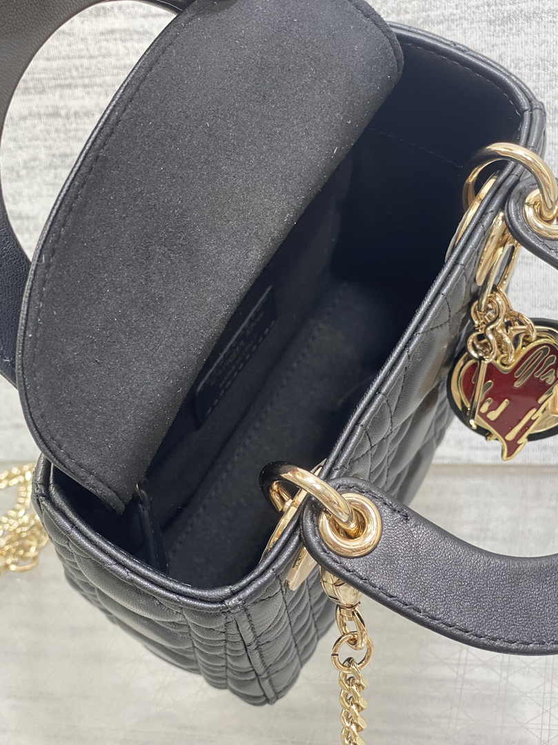 Dioramour Mini Lady Dior Bag M0505 Black Cannage Lambskin - Default Title - View 9