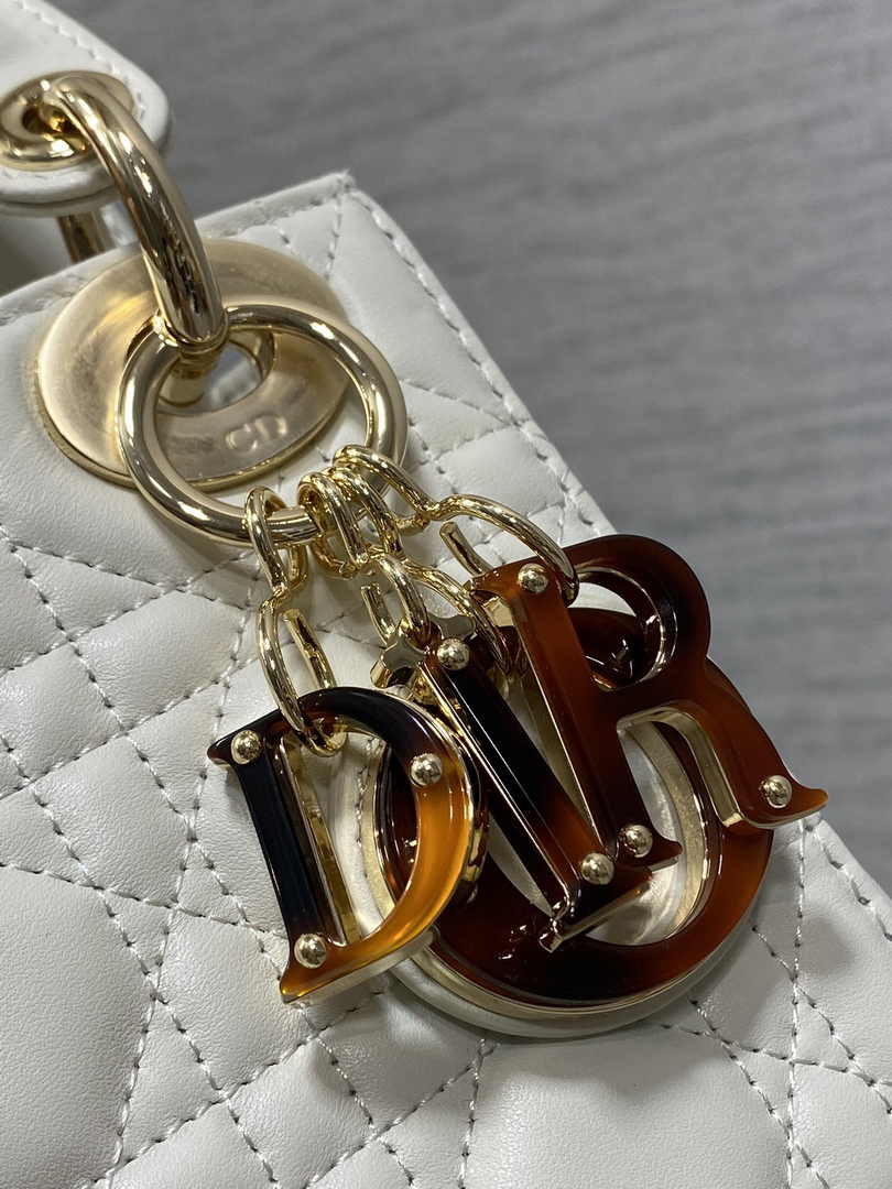 Mini Lady Dior Bag White Cannage Lambskin M0505 - Default Title - View 8
