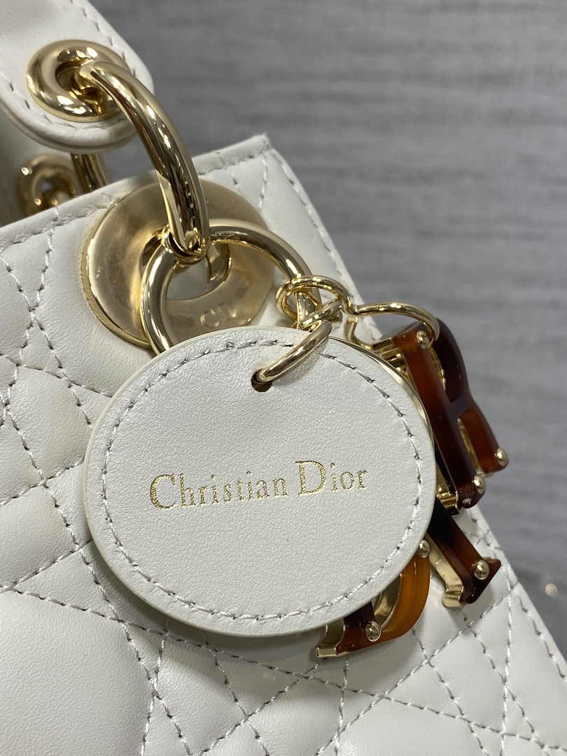 Mini Lady Dior Bag White Cannage Lambskin M0505 - Default Title - View 9