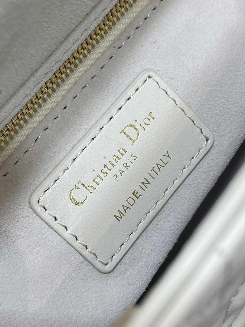 Mini Lady Dior Bag White Cannage Lambskin M0505 - Default Title - View 7