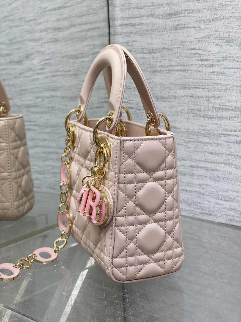 Mini Lady Dior Bag Pink Cannage Lambskin M0505 - Default Title - View 4
