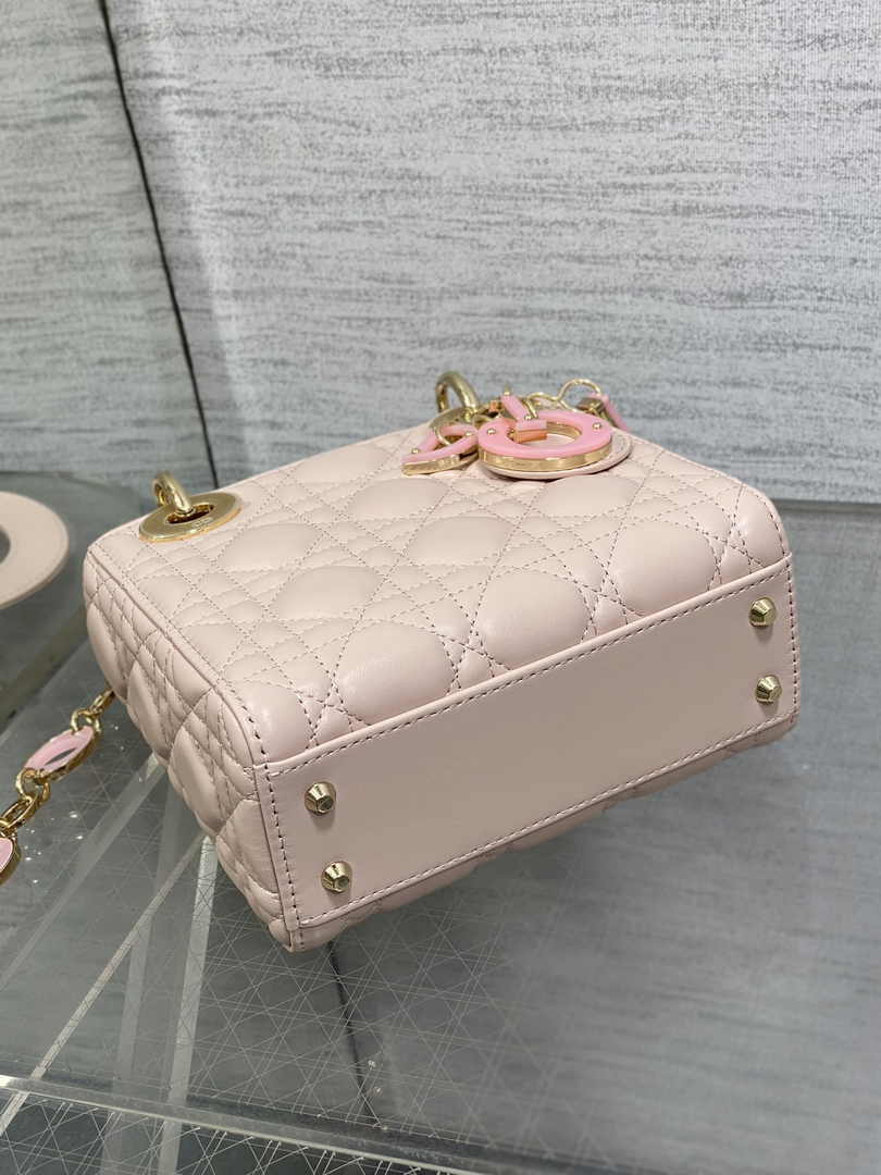Mini Lady Dior Bag Pink Cannage Lambskin M0505 - Default Title - View 5