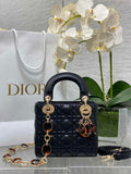 Mini Lady Dior Bag Black Cannage Lambskin M0505 - Default Title - View 1