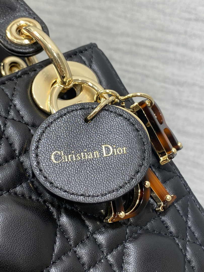 Mini Lady Dior Bag Black Cannage Lambskin M0505 - Default Title - View 8