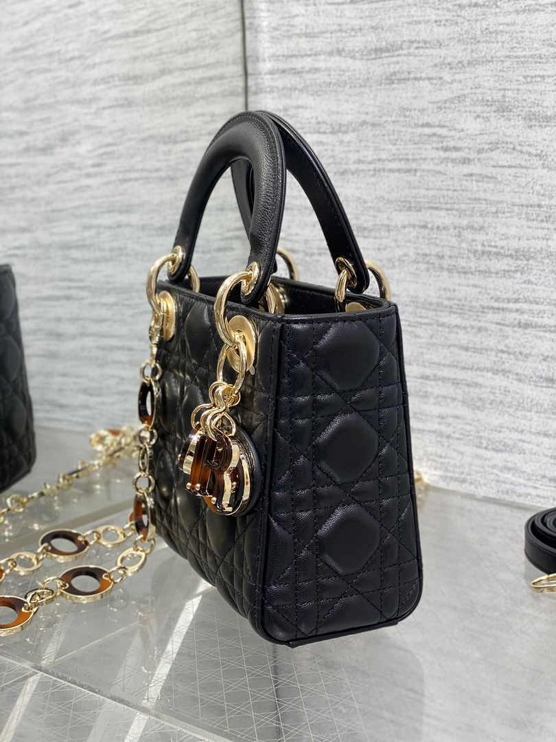 Mini Lady Dior Bag Black Cannage Lambskin M0505 - Default Title - View 4