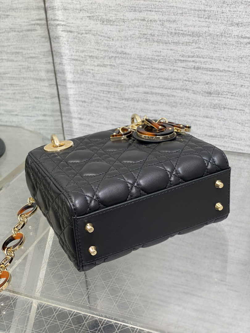 Mini Lady Dior Bag Black Cannage Lambskin M0505 - Default Title - View 5