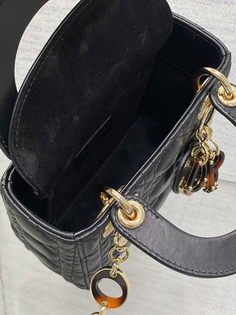Mini Lady Dior Bag Black Cannage Lambskin M0505 - Default Title - View 6