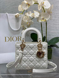 Dioramour Small Lady Dior Bag M0531 White Cannage Lambskin - Default Title - View 1