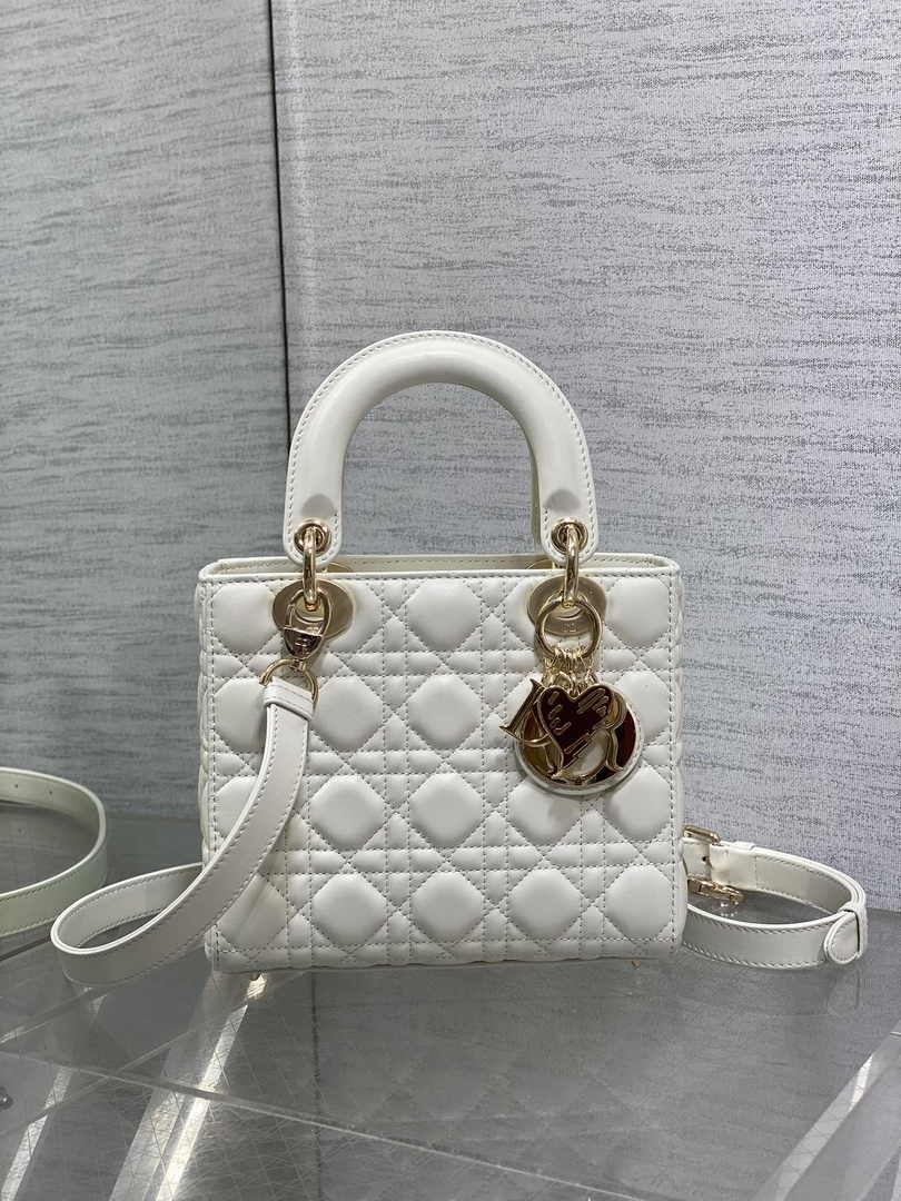 Dioramour Small Lady Dior Bag M0531 White Cannage Lambskin - Default Title - View 2
