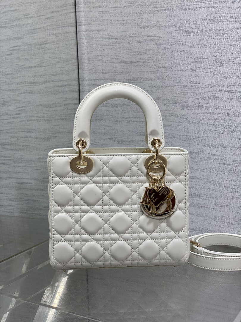 Dioramour Small Lady Dior Bag M0531 White Cannage Lambskin - Default Title - View 3