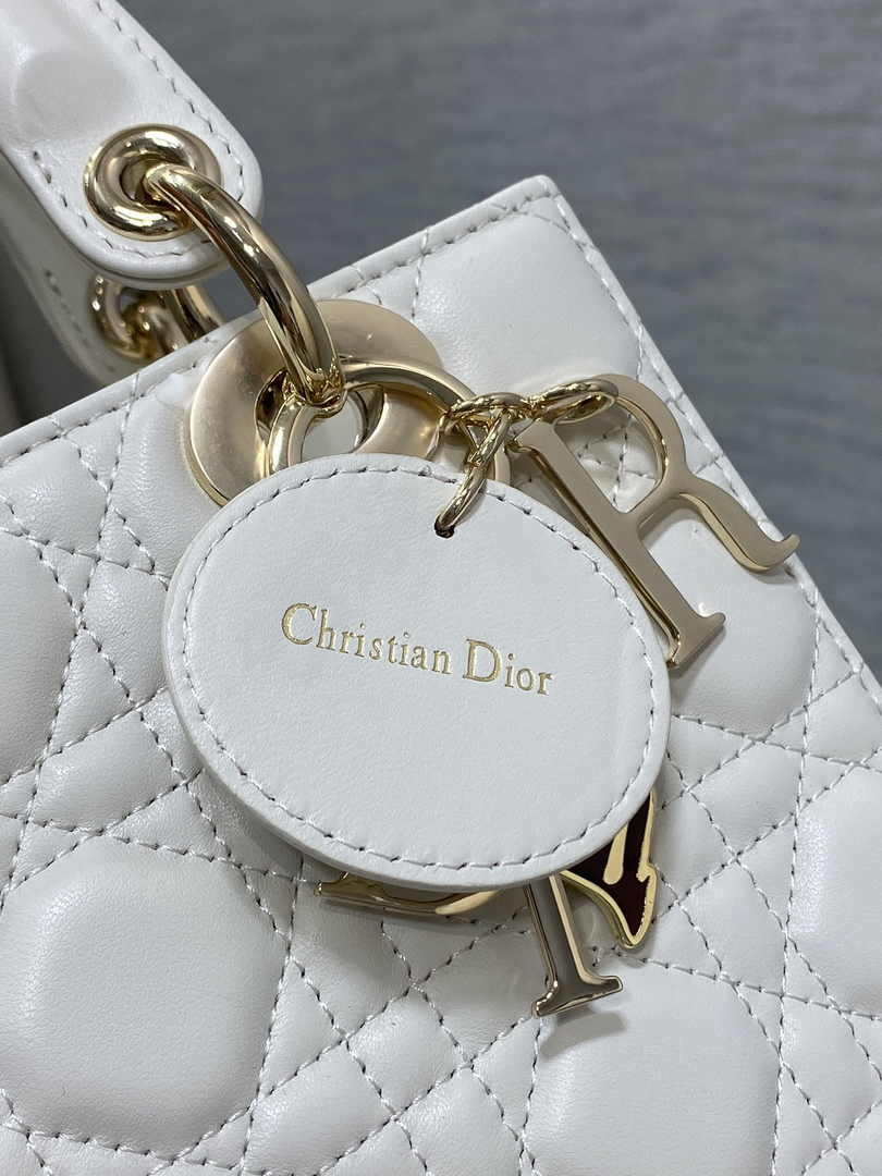 Dioramour Small Lady Dior Bag M0531 White Cannage Lambskin - Default Title - View 5