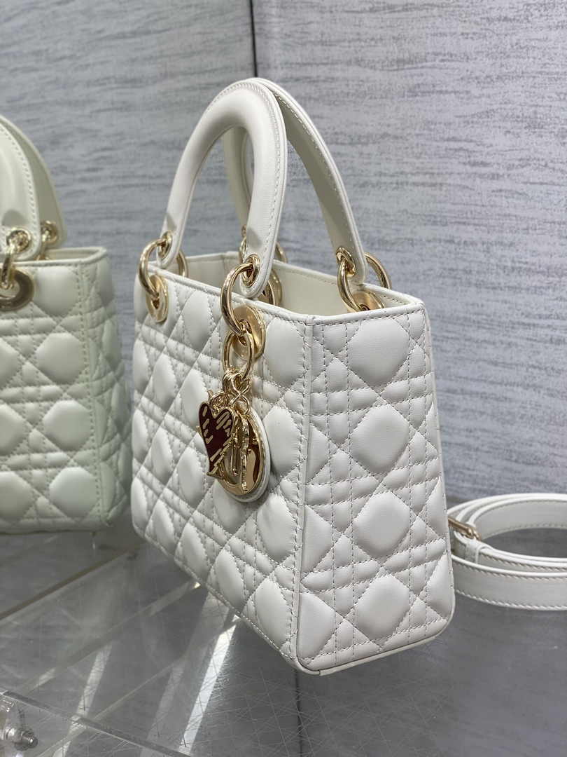 Dioramour Small Lady Dior Bag M0531 White Cannage Lambskin - Default Title - View 7
