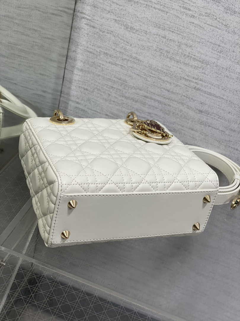 Dioramour Small Lady Dior Bag M0531 White Cannage Lambskin - Default Title - View 8