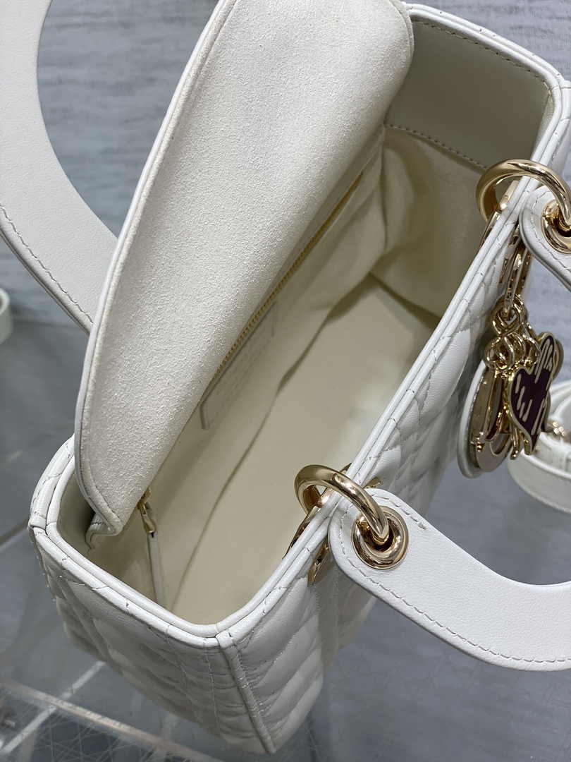 Dioramour Small Lady Dior Bag M0531 White Cannage Lambskin - Default Title - View 9