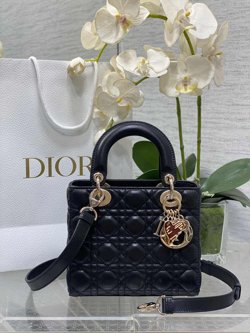 Dioramour Small Lady Dior Bag M0531 Black Cannage Lambskin - Default Title - View 1
