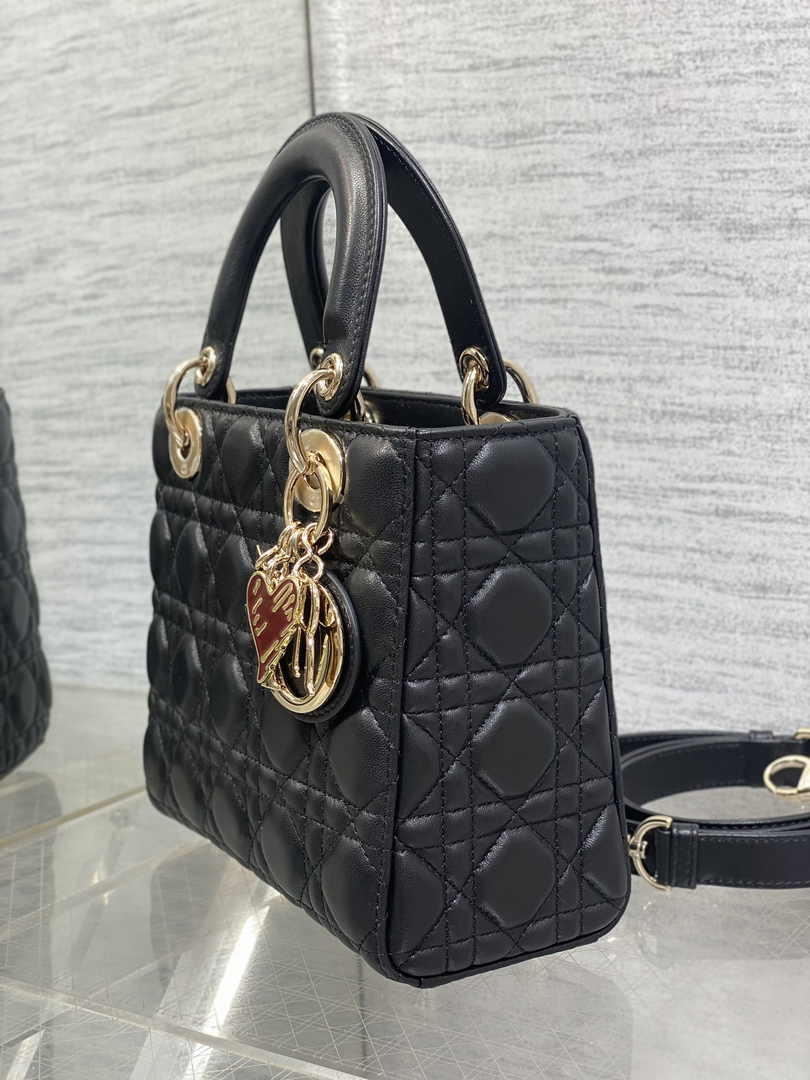 Dioramour Small Lady Dior Bag M0531 Black Cannage Lambskin - Default Title - View 7
