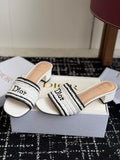 Dioriviera Dior Woven Heeled Slide for Women KCO7022