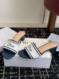 Dioriviera Dior Woven Heeled Slide for Women KCO7023