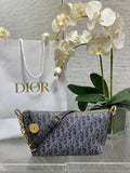 Diorstar Hobo Bag with Chain -S3202 - Gray Denim Oblique Jacquard - Default Title - View 1