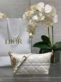 Diorstar Hobo Bag with Chain -S3202 - Beige Macrocannage Lambskin - Default Title - View 1
