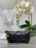 Diorstar Hobo Bag with Chain -S3202 - Black Macrocannage Lambskin - Default Title - View 1