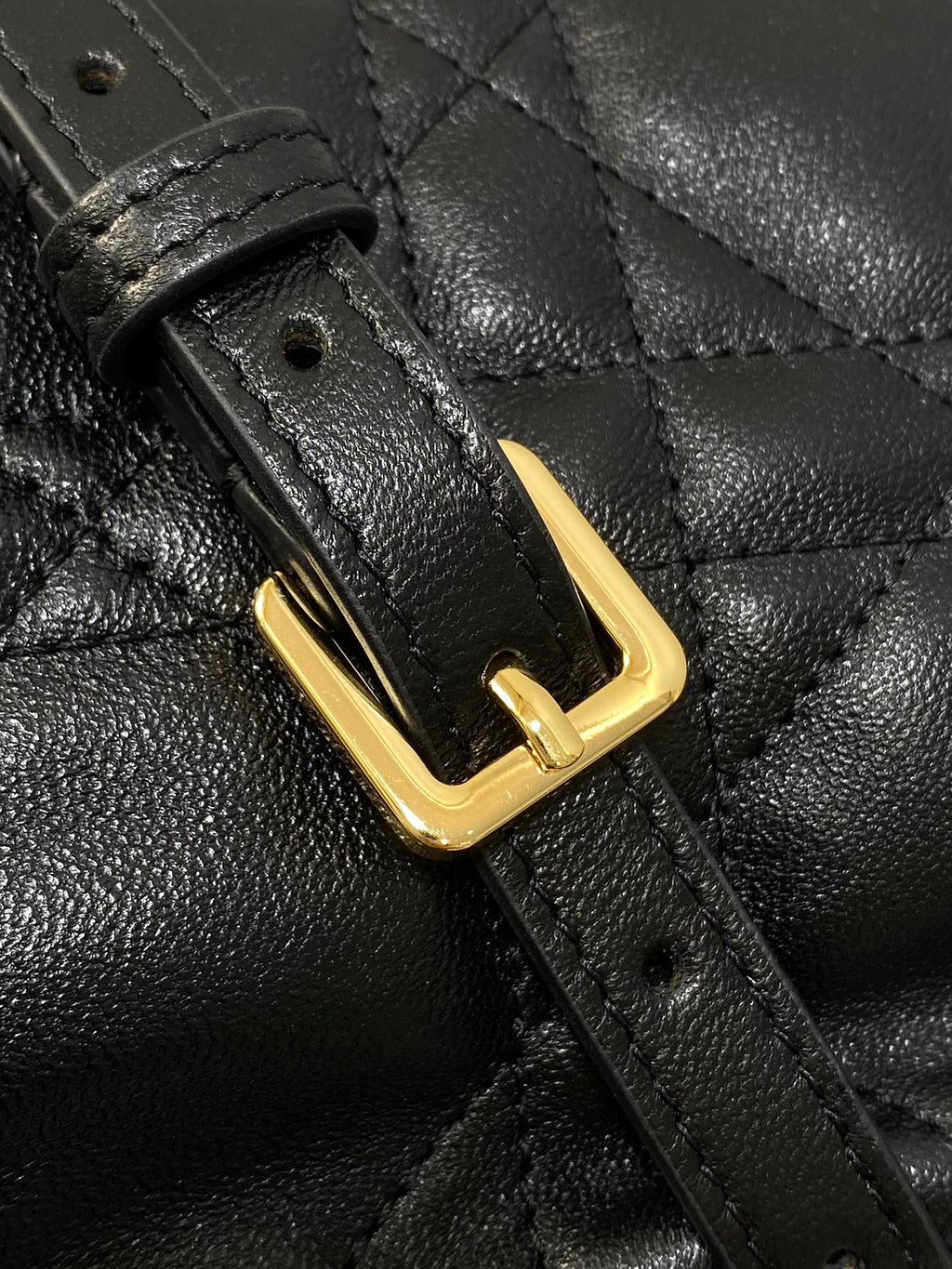 Diorstar Hobo Bag with Chain -S3202 - Black Macrocannage Lambskin - Default Title - View 7