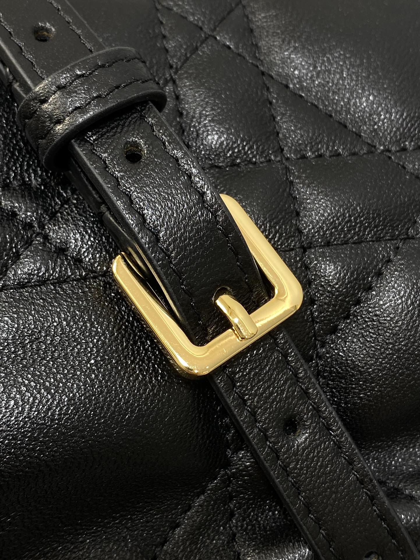 Diorstar Hobo Bag with Chain -S3202 - Black Macrocannage Lambskin - Default Title - View 7