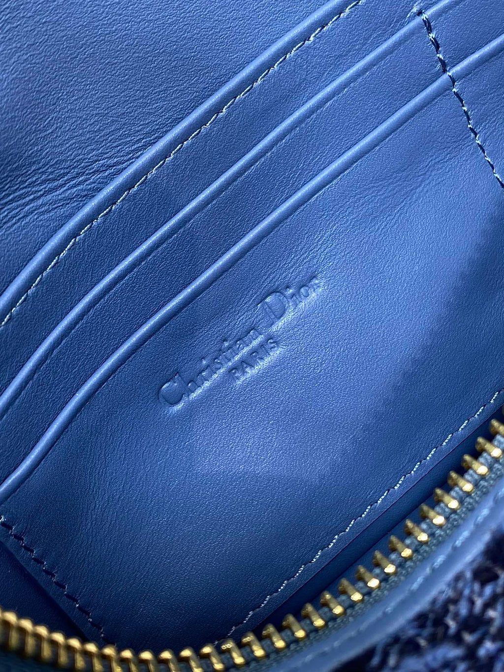Diorstar Hobo Bag with Chain -S3202 - Blue Caro Tweed - Default Title - View 10