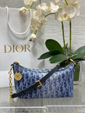 Diorstar Hobo Bag with Chain -S3202 - Blue Denim Oblique Jacquard - Default Title - View 1