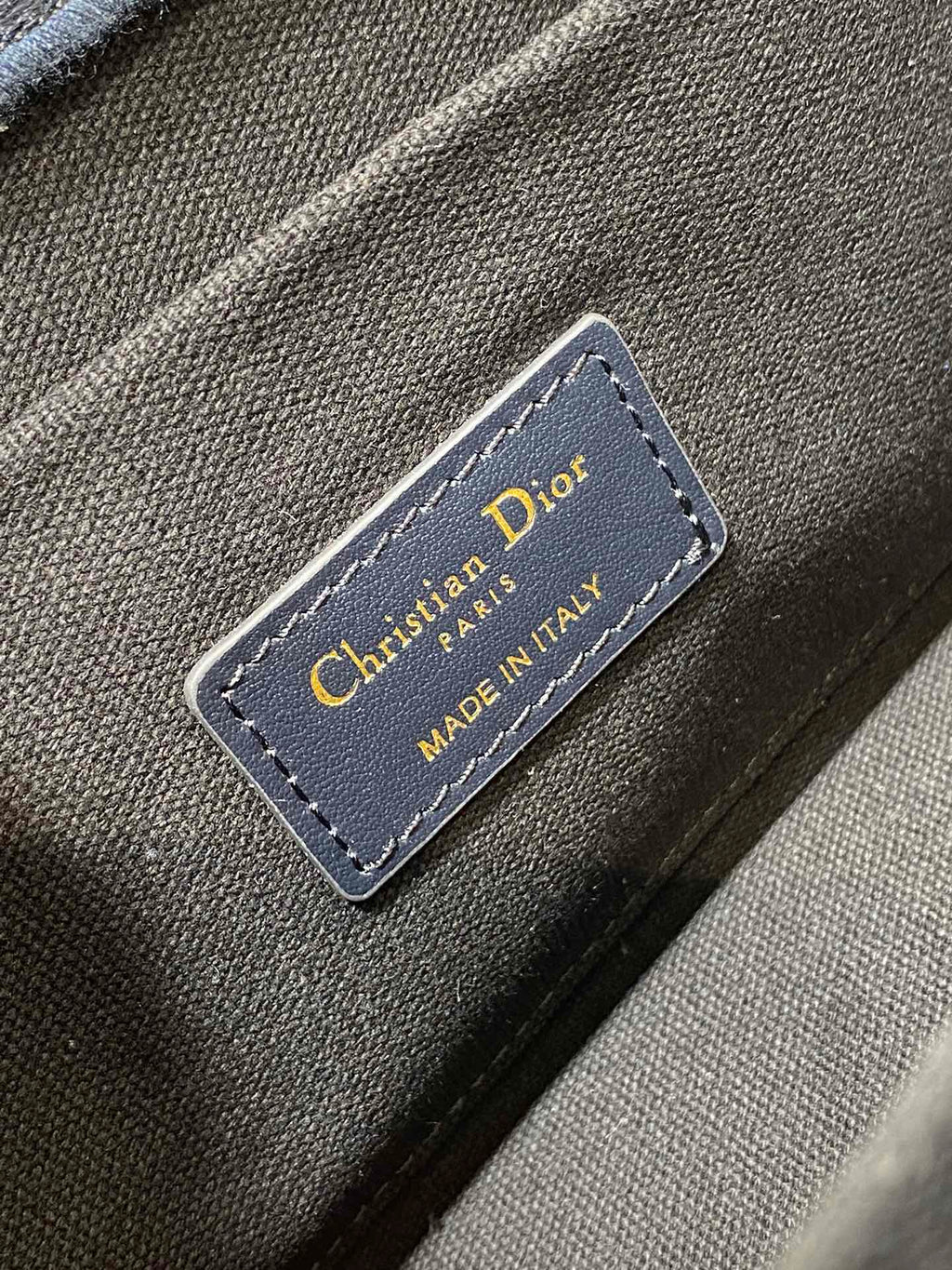 East-West Dior Book Tote with strap M1326 Blue Dior Oblique Embroidery