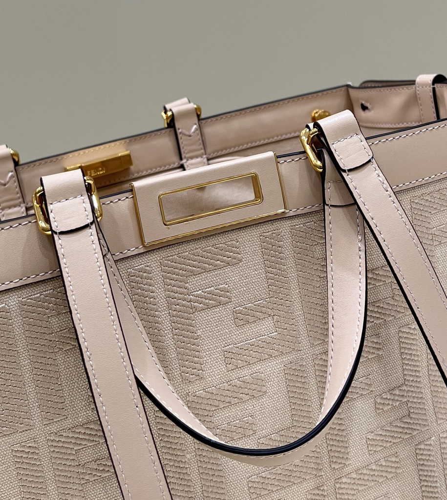Fendi 8BH374 X-Tote Pink canvas bag with FF embroidery - Default Title - View 5