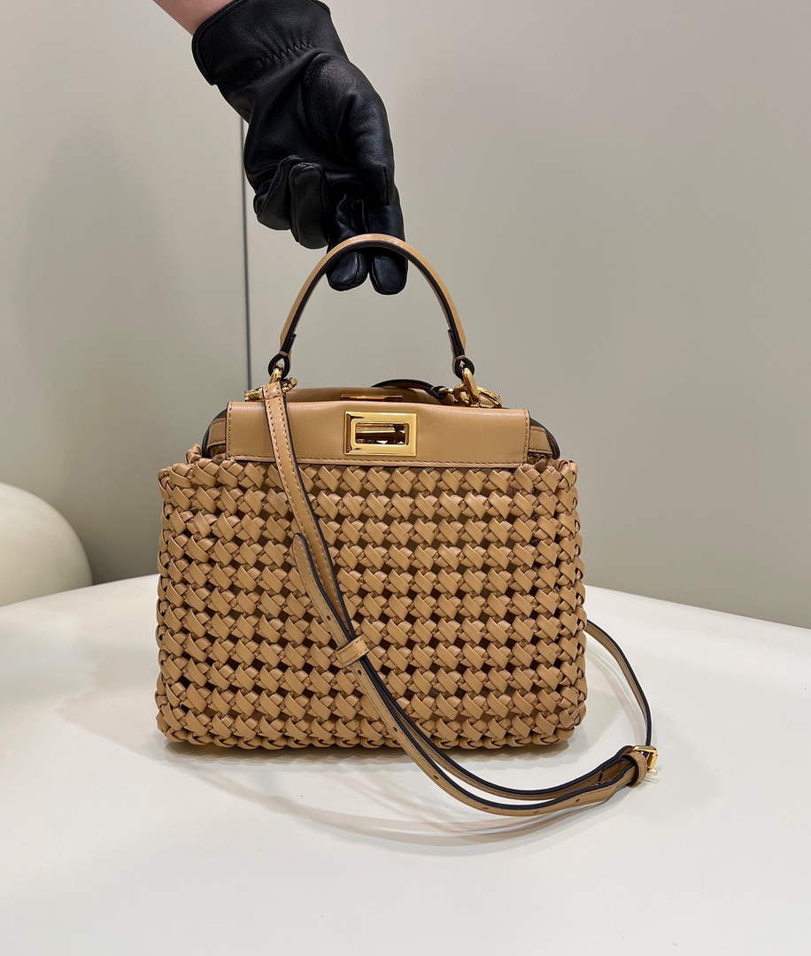 Fendi Peekaboo 8BN244 Mini bag Leather Dark Beige - 18 cm × 11 cm × 23 cm / Dark Beige - View 1