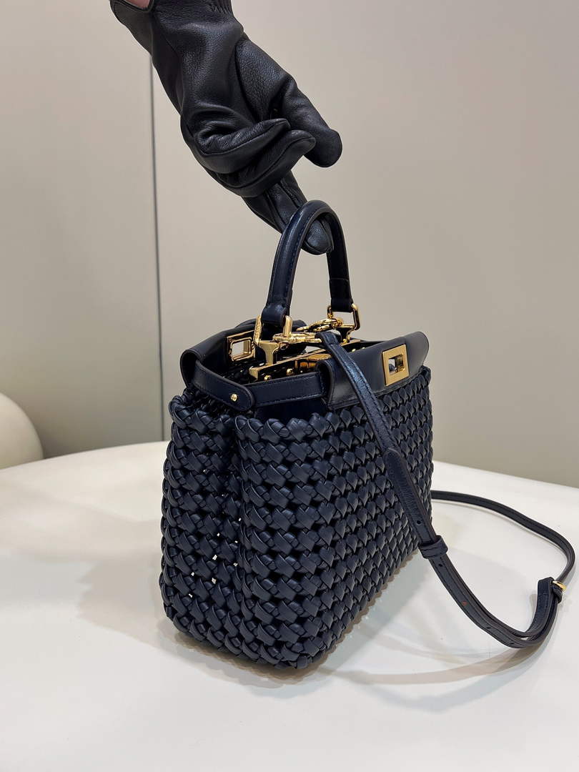 Fendi Peekaboo 8BN244 Mini bag Leather Navy Blue - 18 cm × 11 cm × 23 cm / Navy Blue - View 2