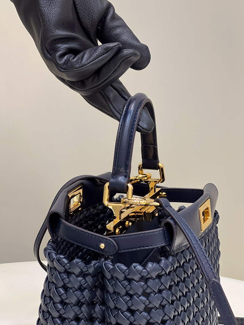 Fendi Peekaboo 8BN244 Mini bag Leather Navy Blue - 18 cm × 11 cm × 23 cm / Navy Blue - View 4